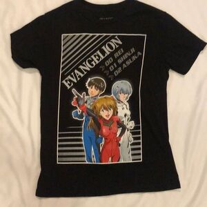 Anime Black Tee, Fits like Youth Medium. GUC